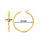 Boucles d’oreilles créoles facettée Femme Or jaune 750/1000 ROBBEZ MASSON, dimensions