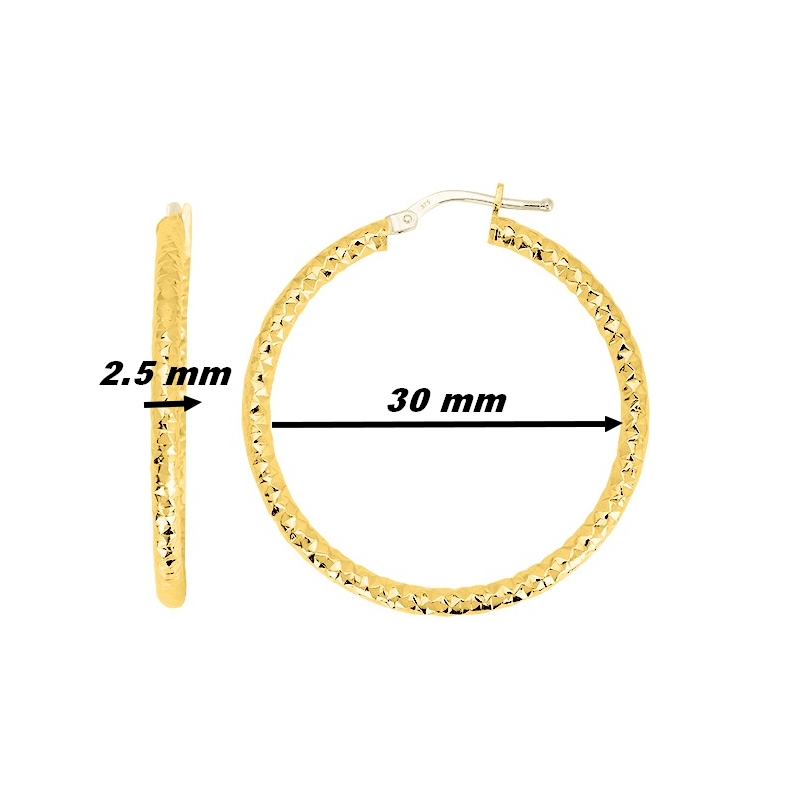 boucles-oreilles-creoles-femme-or-jaune-750-facettee-robbez-masson-3631-dimensions Boucles d’oreilles créoles facettée Femme Or jaune 750/1000 ROBBEZ MASSON, dimensions