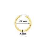 Boucles d’oreilles créoles lisses Femme Or jaune 750/1000 ROBBEZ MASSON, dimensions