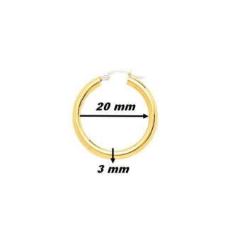 Boucles d’oreilles créoles lisses Femme Or jaune 750/1000 ROBBEZ MASSON, dimensions