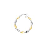 Boucles d’oreilles créoles Femme torsadées, Or jaune 750/1000 et Rhodium ROBBEZ MASSON