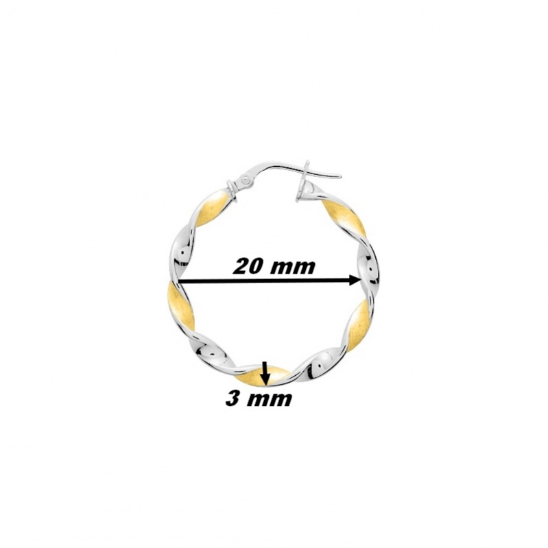 boucles-oreilles-creoles-femme-torsadees-or-jaune-750-rhodium-robbez-masson-3558-2G-dimensions Boucles d’oreilles créoles Femme torsadées, Or jaune 750/1000 et Rhodium ROBBEZ MASSON, dimensions