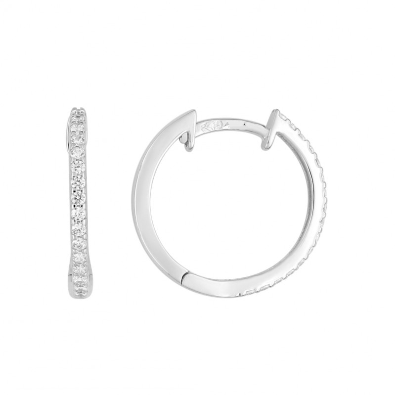boucles-oreilles-creoles-or-blanc-750-oxydes-femme-robbez-masson-2-7157-Z1 Boucles d’oreilles Créoles Femme Or blanc 750/1000 et Oxydes de zirconium ROBBEZ MASSON