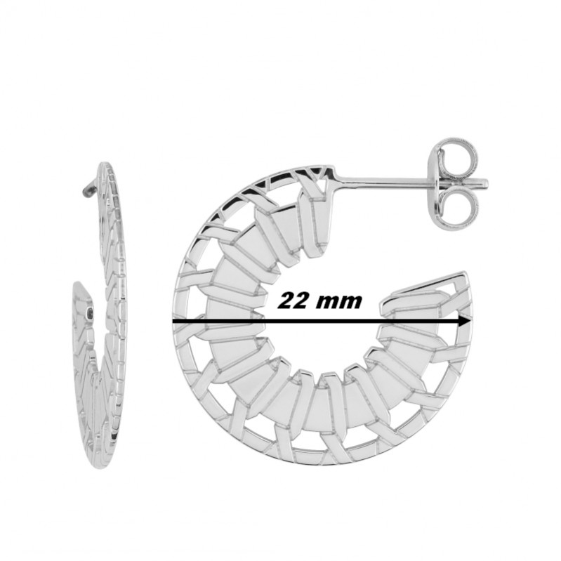 boucles-oreilles-demi-creoles-graphique-femme-argent-murat-305251-dimensions Boucles d'oreilles demi créoles Femme Argent MURAT, dimensions