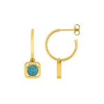 Boucles d'oreilles demi créoles Femme Plaqué Or et Turquoise MURAT