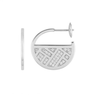 Boucles d'oreilles demi créoles Femme Argent et Oxydes Guy Laroche