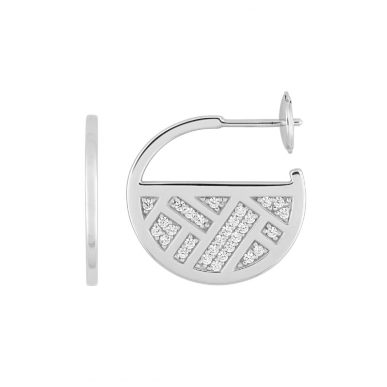 boucles-oreilles-femme-argent-oxydes-guy-laroche-g35032-11 Boucles d'oreilles demi créoles Femme Argent et Oxydes Guy Laroche