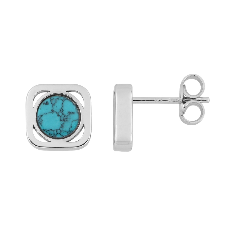 boucles-oreilles-femme-argent-turquoise-murat-305004 Boucles d'oreilles Femme Argent et Turquoise MURAT