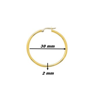 Boucles d’oreilles créoles Femme Or jaune 750/1000 ROBBEZ MASSON, dimensions