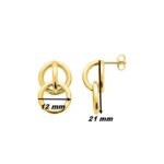 Boucles d’oreilles double cercle Or jaune 750/1000 ROBBEZ MASSON, dimensions