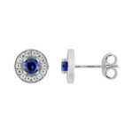Boucles d’oreilles Femme Argent 925/1000 et Oxydes de zirconium bleus et blancs CHRISTIAN BERNARD