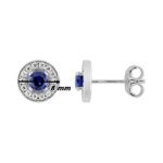 Boucles d’oreilles Femme Argent 925/1000 et Oxydes de zirconium bleus et blancs CHRISTIAN BERNARD, diamètre