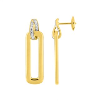 Boucles d'oreilles Femme pendantes Plaqué Or et Oxydes Guy Laroche