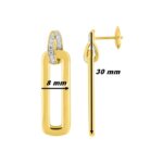 Boucles d'oreilles femme pendantes Plaqué Or et Oxydes Guy Laroche dimensions