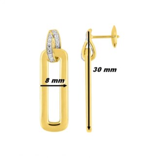 Boucles d'oreilles femme pendantes Plaqué Or et Oxydes Guy Laroche dimensions