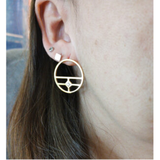 Boucles d'oreilles Femme Plaqué Or et Oxydes MURAT portées