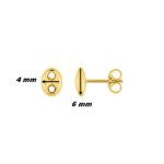 Boucles d’oreilles clou Or jaune 750/100 grain de café ROBBEZ MASSON, dimensions