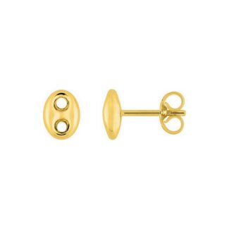 Boucles d’oreilles clou Or jaune 750/100 grain de café ROBBEZ MASSON