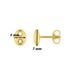 Boucles d’oreilles clou Or jaune 750/100 grain de café ROBBEZ MASSON, dimensions