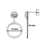 Boucles d'oreilles pendantes Femme Argent et Oxydes MURAT, dimensions