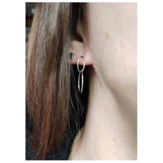 Boucles d’oreilles pendantes Femme Or blanc 750/1000 ROBBEZ MASSON portées