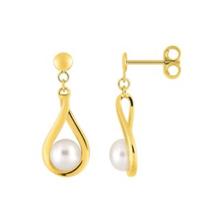 Boucles d’oreilles pendantes Femme Or jaune 750/1000, Perles de culture ROBBEZ MASSON