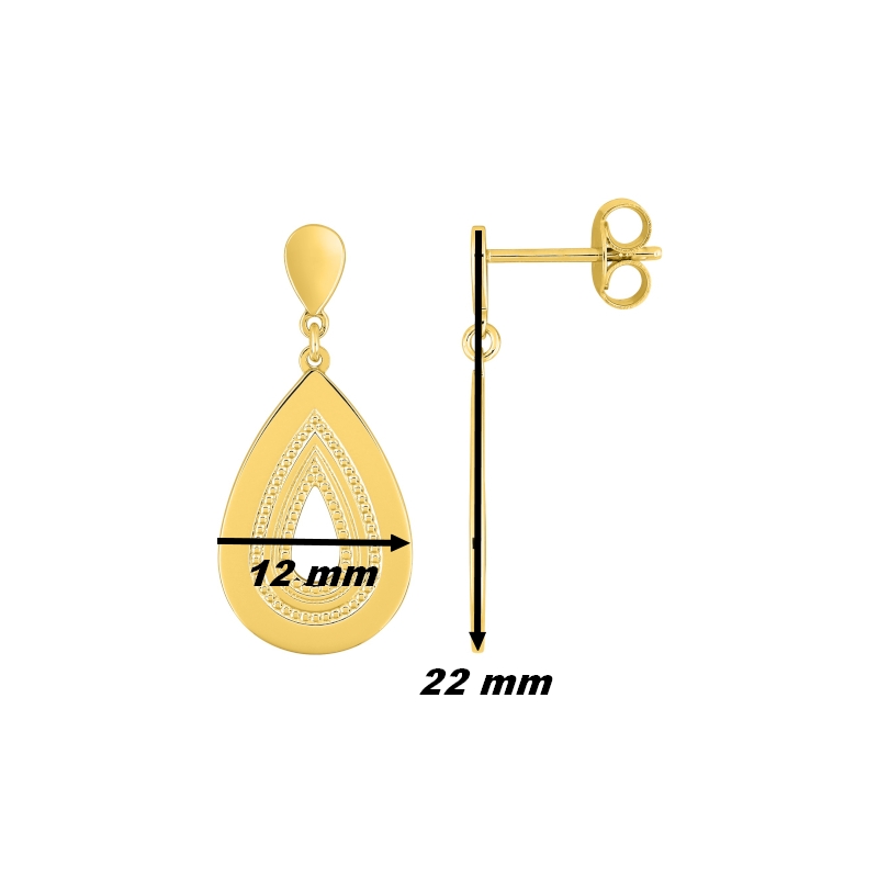 boucles-oreilles-pendantes-femme-plaque-or-murat-105021-dimensions Boucles d'oreilles pendantes Femme Plaqué Or MURAT, portées
