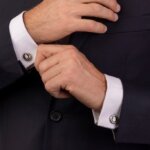 Boutons de manchette FESTINA, Noir et Argenté FCJ125/B portés