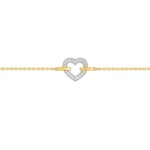 Bracelet Cœur Femme Or jaune 750/1000, Rhodium et Oxydes de zirconium ROBBEZ MASSON