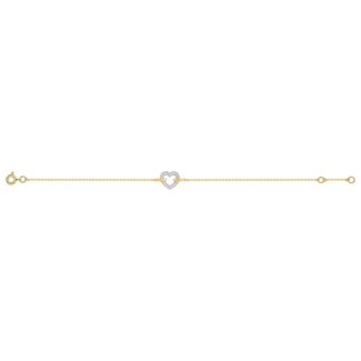 Bracelet Cœur Femme Or jaune 750/1000, Rhodium et Oxydes de zirconium ROBBEZ MASSON, autre vue