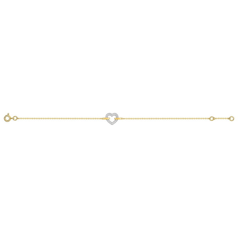 bracelet-coeur-femme-or-jaune-750-rhodium-oxydes-robbez-masson-68SA801BZ-entier Bracelet Cœur Femme Or jaune 750/1000, Rhodium et Oxydes de zirconium ROBBEZ MASSON, autre vue