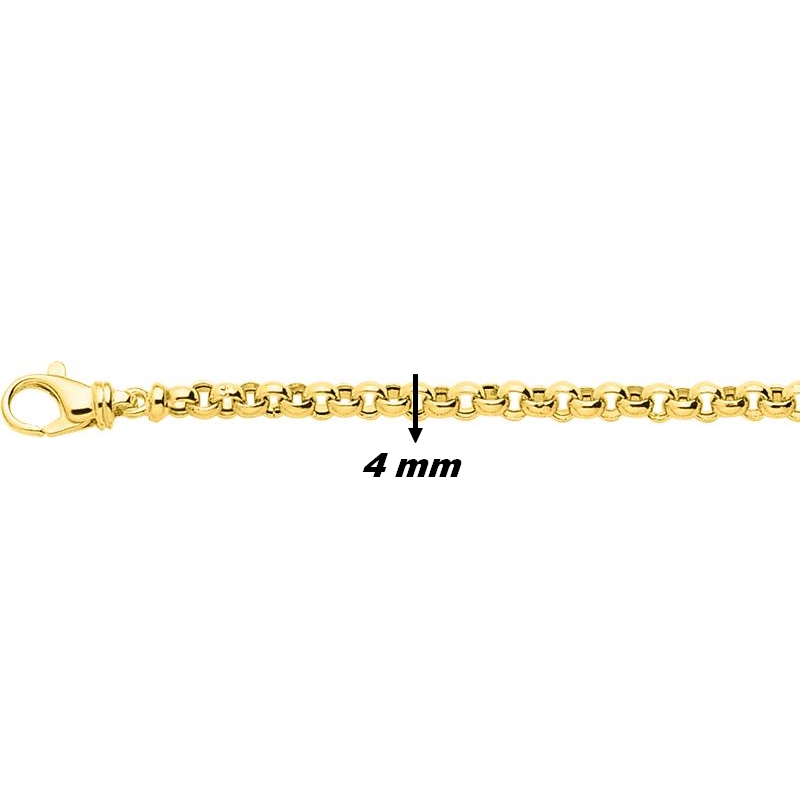 bracelet-femme-or-jaune-750-robbez-masson-jaseron-2355-largeur Bracelet Femme maille Jaseron creuse Or jaune 750/1000 ROBBEZ MASSON, épaisseur