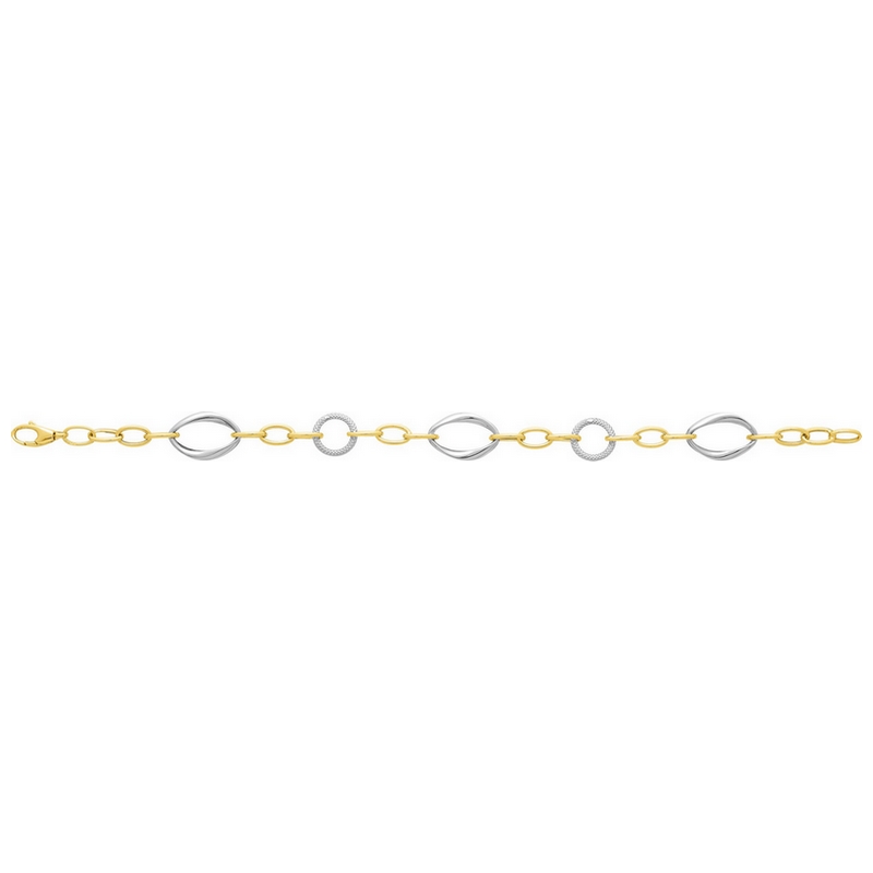 Bracelet Femme bicolore Or jaune et blanc 750/1000 MASVIEL entier
