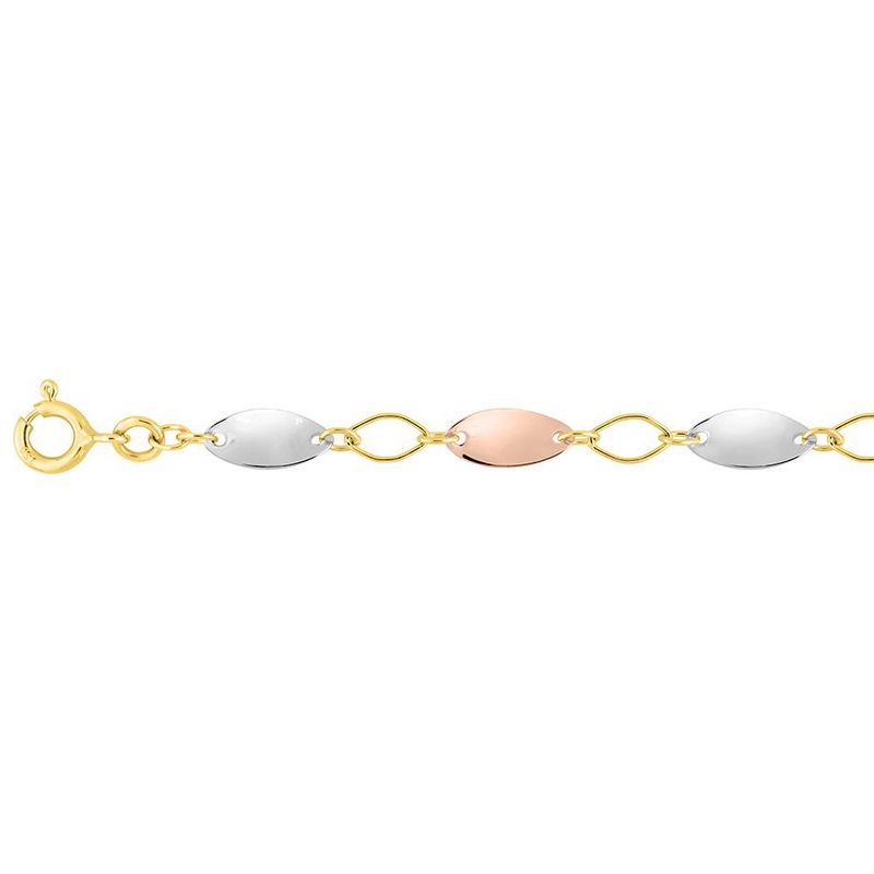 bracelet-femme-or-jaune-blanc-rose-750-robbez-masson-7636G Bracelet Femme 3 Ors (jaune, blanc, rose) 750/1000 ROBBEZ MASSON