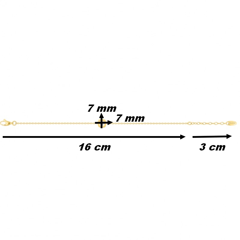 Bracelet Femme Plaqué Or et Oxyde de zirconium MURAT, dimensions