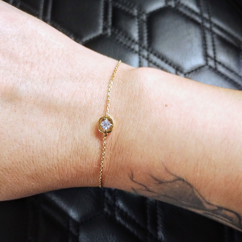 Bracelet Femme Plaqué Or et Oxyde de zirconium MURAT porté