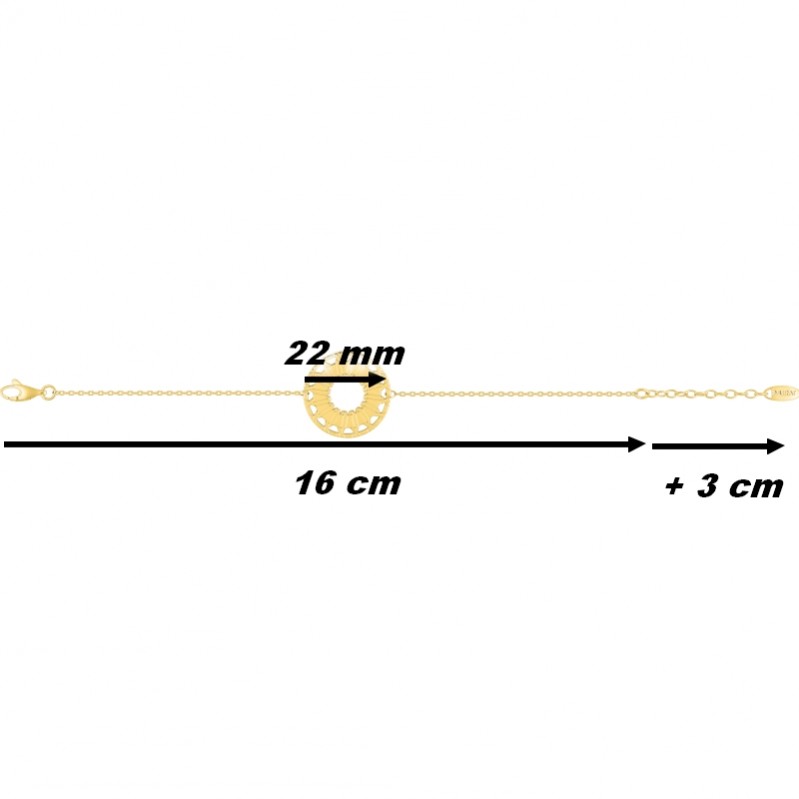 bracelet-graphique-plaque-or-femme-murat-103884-dimensions Bracelet Femme graphique cercle Plaqué or MURAT, dimensions