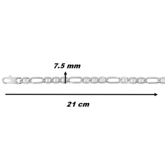 Bracelet Homme maille marine Argent 925/1000 ROBBEZ MASSON, dimensions