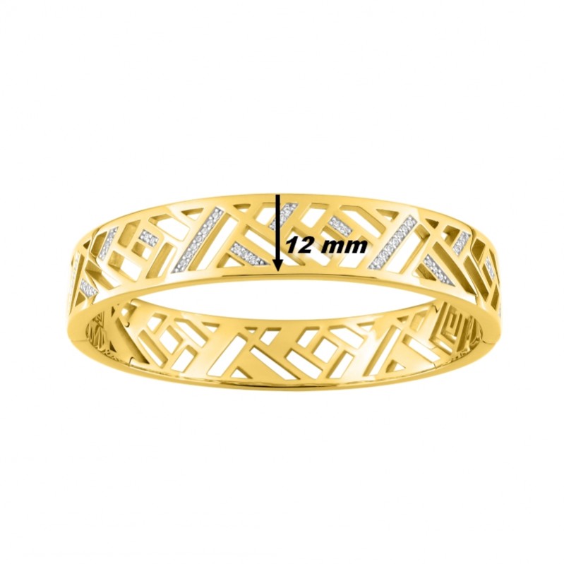 bracelet-jonc-femme-plaque-or-oxydes-guy-laroche-g13051-10-largeur Bracelet jonc femme Plaqué Or et Oxydes Guy Laroche largeur