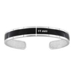 Bracelet jonc Homme Argent laque noire MIURAT, largeur