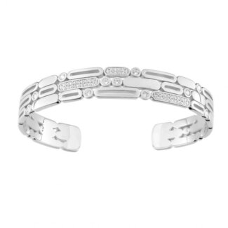 Bracelet jonc manchette Femme Argent 925/1000 et Oxydes de zirconium MURAT