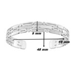 Bracelet jonc manchette Femme Argent 925/1000 et Oxydes de zirconium MURAT, dimensions