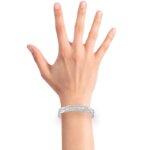 Bracelet jonc manchette Femme Argent 925/1000 et Oxydes de zirconium MURAT porté