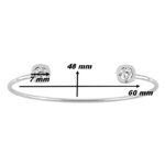 Bracelet Jonc ouvert Femme Argent 925/1000 et Oxydes de zirconium MURAT, dimensions