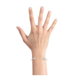 Bracelet Jonc ouvert Femme Argent 925/1000 et Oxydes de zirconium MURAT porté