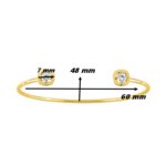 Bracelet Jonc ouvert Femme plaqué Or et oxydes MURAT, dimensions