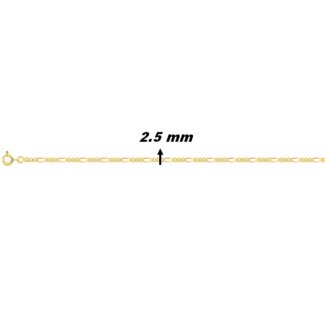 Chaîne alternée 1+3 Or jaune 750/1000 ROBBEZ MASSON, largeur