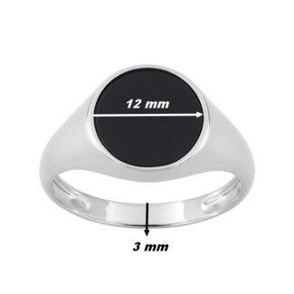 Chevalière Homme Argent 925/1000 et Onyx ROBBEZ MASSON, dimensions