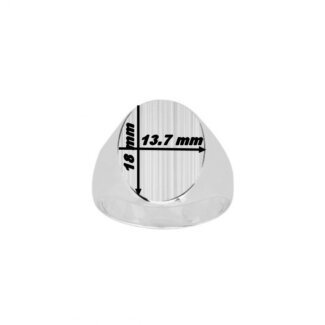 Chevalière Homme ovale Argent 925/1000 ROBBEZ MASSON, dimensions