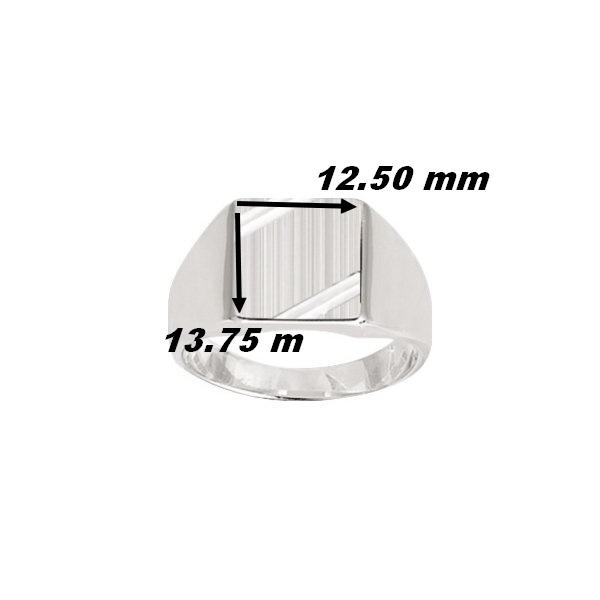 Chevalière Homme Argent 925/1000 ROBBEZ MASSON, dimensions